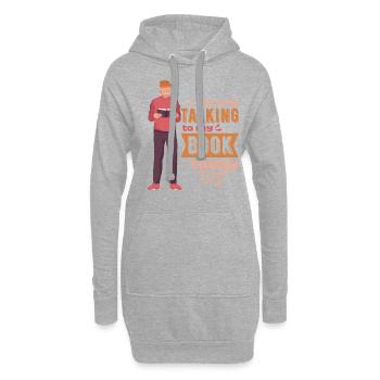 Je ne parle qu’à mon livre aujourd’hui - Sweat-shirt à capuche long Femme - gris chiné - Devant
