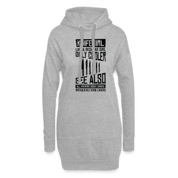 Messer Selbst Schmieden Damast Stahl Schmied - Hoodie-Kleid - Grau meliert - Vorne