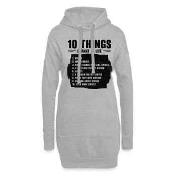 Messer Selbst Schmieden Damast Stahl Schmied - Hoodie-Kleid - Grau meliert - Vorne