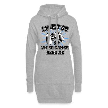 I Must Go The Video Games Need Me Video Game Playe - Hoodie-Kleid - Grau meliert - Vorne
