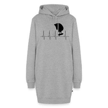 Battement de cœur Wingfoil - Sweat-shirt à capuche long Femme - gris chiné - Devant