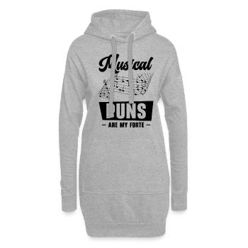 Musik Forte Musikalisches Wortspiel Musiker - Hoodie-Kleid - Grau meliert - Vorne