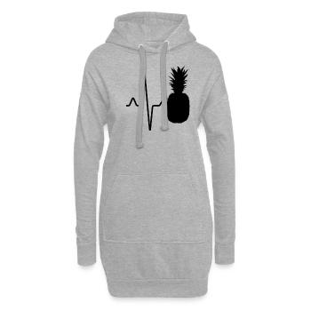 Ananas Herzschlag - Hoodie-Kleid - Grau meliert - Vorne