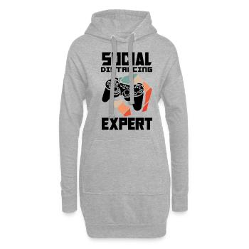 Social Distancing Expert Video Game Player Gaming - Hoodie-Kleid - Grau meliert - Vorne