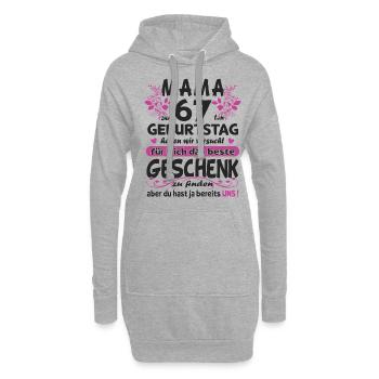 67. Geburtstag Sprüche lustig Frauen - Hoodie-Kleid - Grau meliert - Vorne