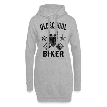 Biker Old School - Hoodie-Kleid - Grau meliert - Vorne