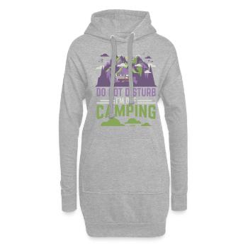 Camping Campingplatz Urlaub Zelt Geschenk - Hoodie-Kleid - Grau meliert - Vorne