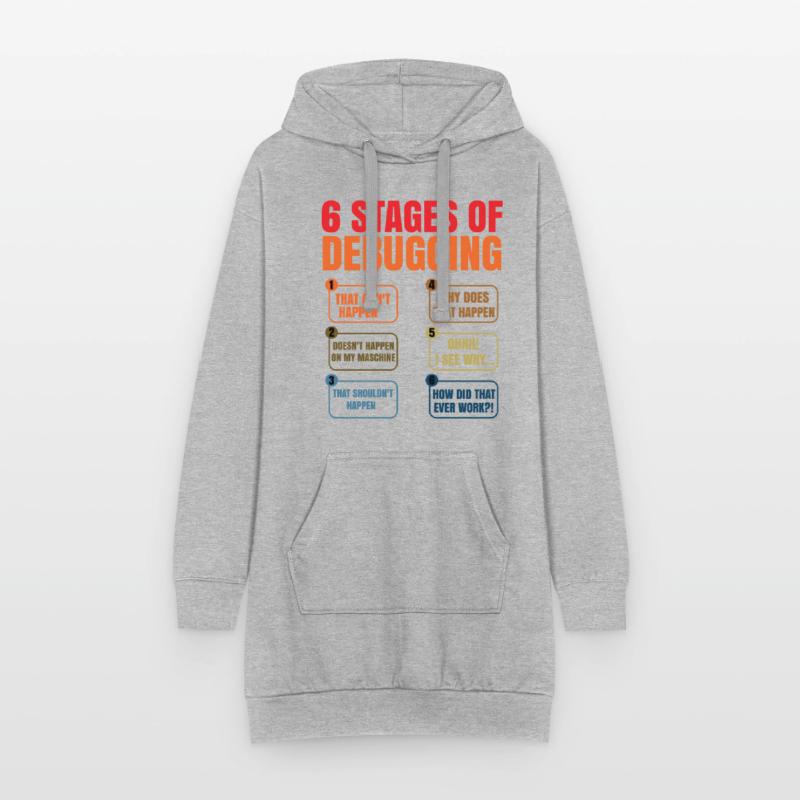 6 Stages Of Debugging Coder Programmer Software De Hoodie-Kleid