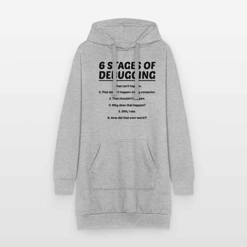 6 Stages Of Debugging Coder Programmer Software De Hoodie-Kleid
