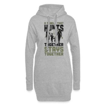 Famille de chasseurs de cerfs Buck - Sweat-shirt à capuche long Femme - gris chiné - Devant