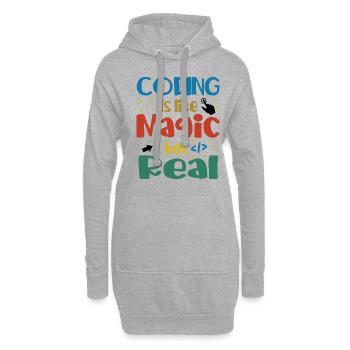 Coding Is Like Magic Coder Programmer Computer Gee - Hoodie-Kleid - Grau meliert - Vorne