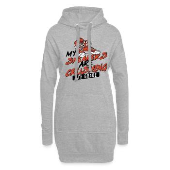 Les enfants de la rentrée scolaire crush sneakers pour la 4e année - Sweat-shirt à capuche long Femme - gris chiné - Devant