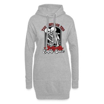 Romantic Gothic Bones Skeleton Roses Death Grave - Hoodie-Kleid - Grau meliert - Vorne