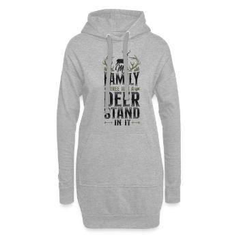 Buck Deer Hunting Hunter Vintage - Sweat-shirt à capuche long Femme - gris chiné - Devant