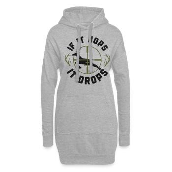 Buck Deer Hunting Hunter Vintage - Sweat-shirt à capuche long Femme - gris chiné - Devant