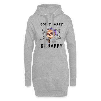 Ne vous dépêchez pas d’être heureux paresseux - Sweat-shirt à capuche long Femme - gris chiné - Devant