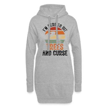 Je suis ici pour jouer à Trees Disc Golf Vintage Ultimate - Sweat-shirt à capuche long Femme - gris chiné - Devant