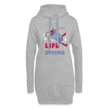 All I Need To Learn About Life Diving - Hoodie-Kleid - Grau meliert - Vorne