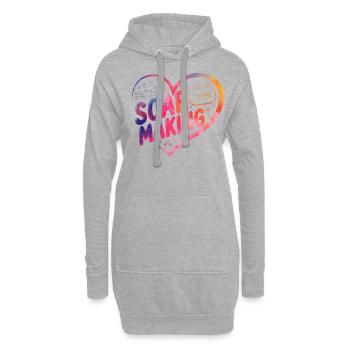 Soap Making Crafting Heart - Hoodie-Kleid - Grau meliert - Vorne