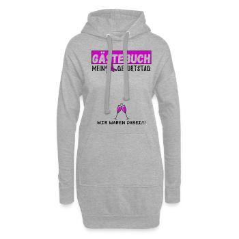 24. Geburtstag Gästebuch 24 Jahre - Hoodie-Kleid - Grau meliert - Vorne