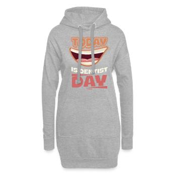 today I go to the dentist - Hoodie Dress - heather grey - Front