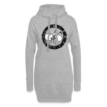 True Love Last Gothic Bones Squelette Roses Mort - Sweat-shirt à capuche long Femme - gris chiné - Devant