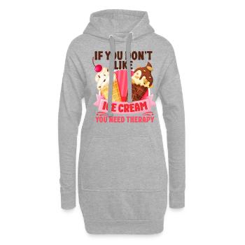 Cornet de crème glacée si vous n’aimez pas - Sweat-shirt à capuche long Femme - gris chiné - Devant