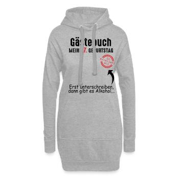 27. Geburtstag Gästebuch 27 Jahre - Hoodie-Kleid - Grau meliert - Vorne