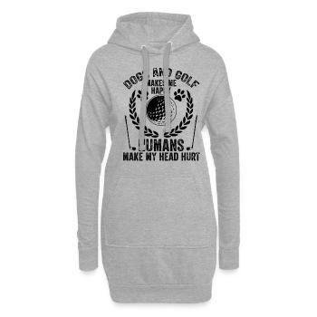 Les chiens et le golf me rendent heureux Golfeur - Sweat-shirt à capuche long Femme - gris chiné - Devant