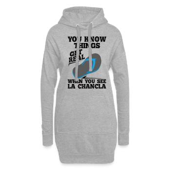 Sie Sehen La Chancla Spanisch Mexikanisches - Hoodie-Kleid - Grau meliert - Vorne