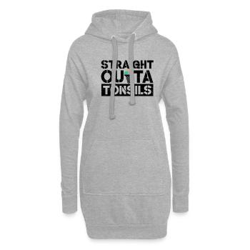Straight Outa Tonsill Survivor Tonsillektomie - Hoodie-Kleid - Grau meliert - Vorne