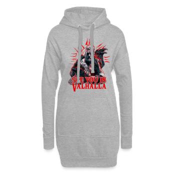 Viking Blood Odin Und Raben Wikinger Kultur - Hoodie-Kleid - Grau meliert - Vorne