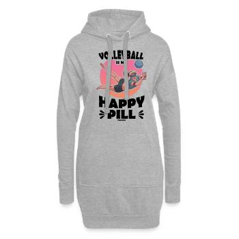 Volleyball Beachvolleyball Geschenk Strand - Hoodie-Kleid - Grau meliert - Vorne