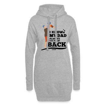 Papa Fille Enfant Fête des Pères Fille Cadeau - Sweat-shirt à capuche long Femme - gris chiné - Devant