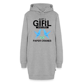 Farbenfroher Kirigami Origami Design - Hoodie-Kleid - Grau meliert - Vorne