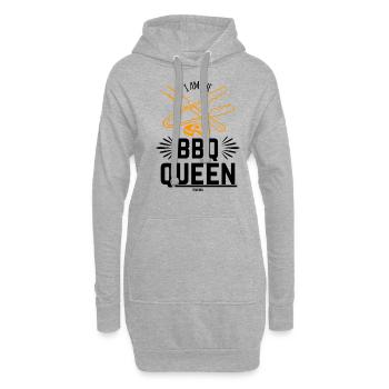 Mama grillen kochen Königin Geschenk - Hoodie-Kleid - Grau meliert - Vorne