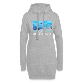 Strandurlaub am Meer Design Strandmotiv - Hoodie-Kleid - Grau meliert - Vorne