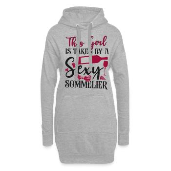 Sommelier Wine Drinking Tasting - Hoodie-Kleid - Grau meliert - Vorne