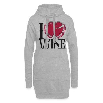Sommelier Wine Drinking Tasting - Hoodie-Kleid - Grau meliert - Vorne