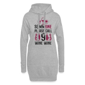 Sommelier Wine Drinking Tasting - Hoodie-Kleid - Grau meliert - Vorne