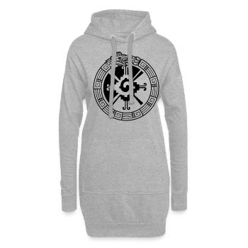 Quetzalcoatl Ouroboros Hunab Ku Ometeotl Azteke - Sweat-shirt à capuche long Femme - gris chiné - Devant