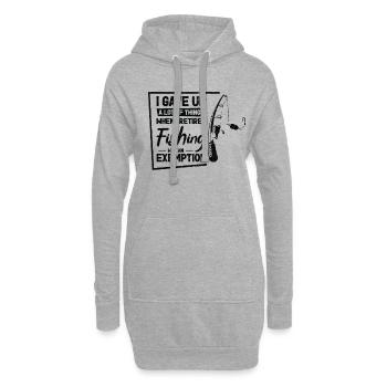 Angeln war eine Befreiung Lustiges Angelhobby im - Hoodie-Kleid - Grau meliert - Vorne