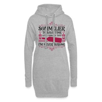 Dégustation de vin de sommelier - Sweat-shirt à capuche long Femme - gris chiné - Devant