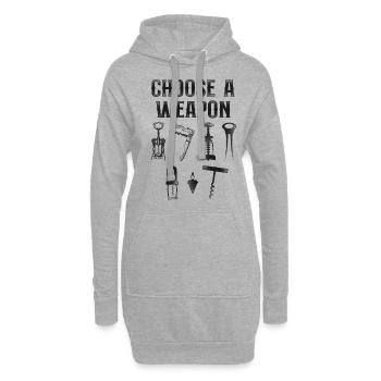 Dégustation de vin de sommelier - Sweat-shirt à capuche long Femme - gris chiné - Devant