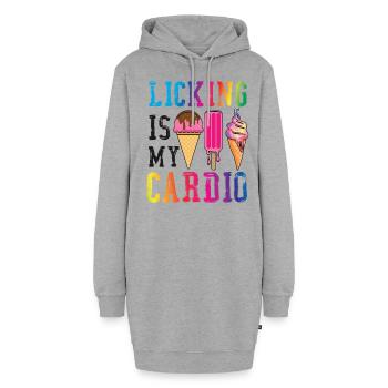 Le léchage de cône de crème glacée est mon - Sweat-shirt à capuche long Femme - gris chiné - Devant
