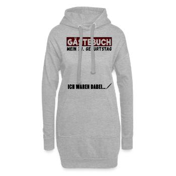 27. Geburtstag Gästebuch 27 Jahre - Hoodie-Kleid - Grau meliert - Vorne