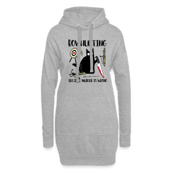Bowhunting Because Murder Is Wrong Schwarze Katze - Hoodie-Kleid - Grau meliert - Vorne