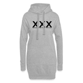 Straight Edge Vegan, gegen Drogen, Punk - Hoodie-Kleid - Grau meliert - Vorne