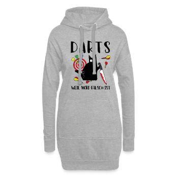 Darts Weil Mord Falsch Ist Dartspieler - Hoodie-Kleid - Grau meliert - Vorne