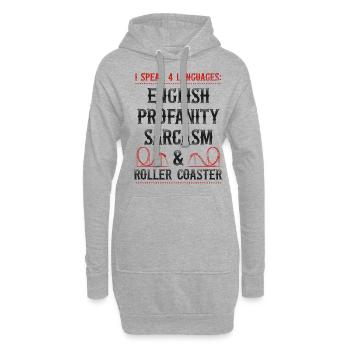 Roller Coaster Vintage I Speak 4 - Hoodie Dress - heather grey - Front
